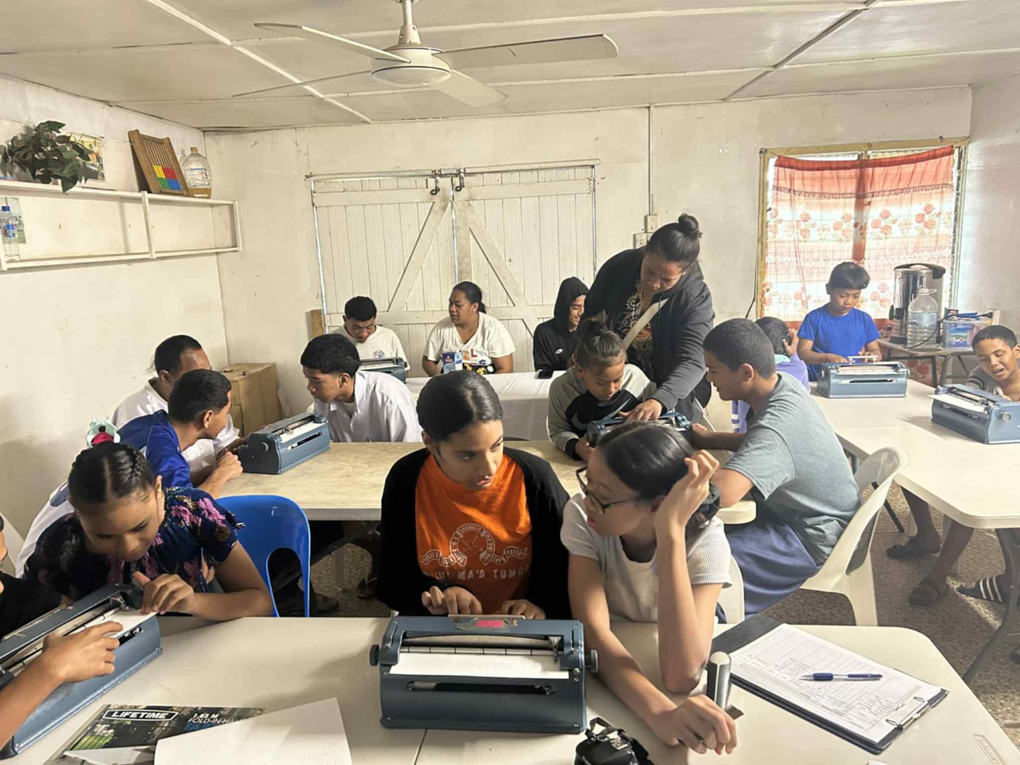 members training in braille